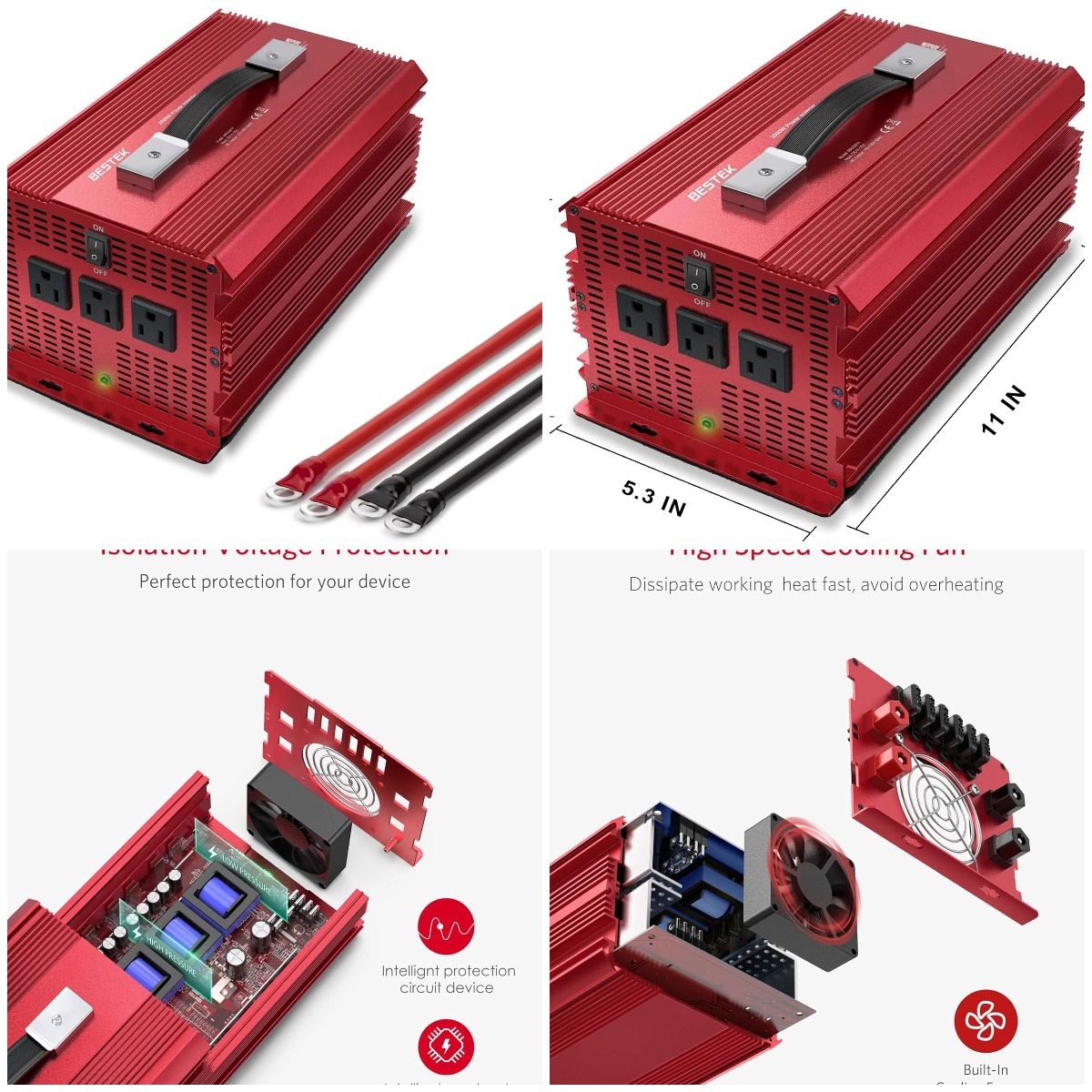 Outdoor Camping List - 2000W Power Inverter 3 AC Outlets