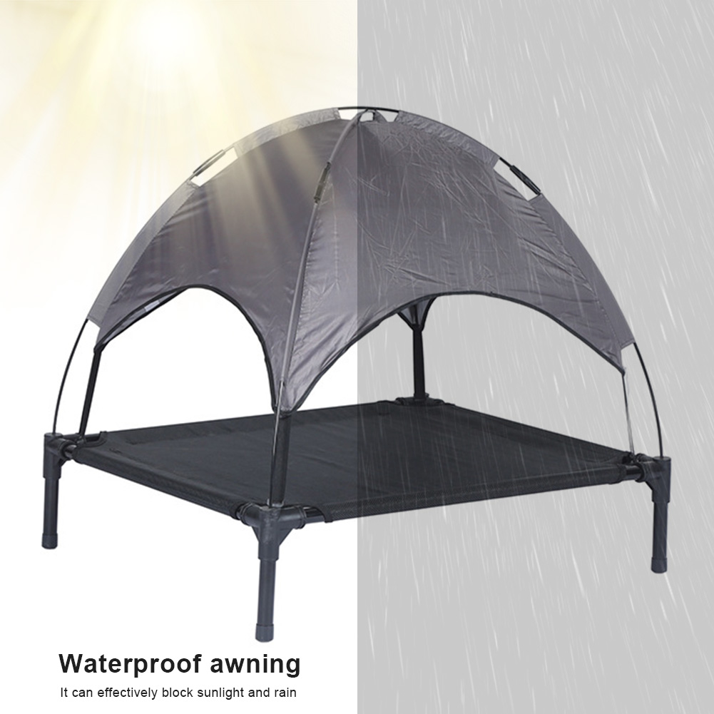 Outdoor Camping Dog Bed - Elevated Dog Bed with Canopy Portable