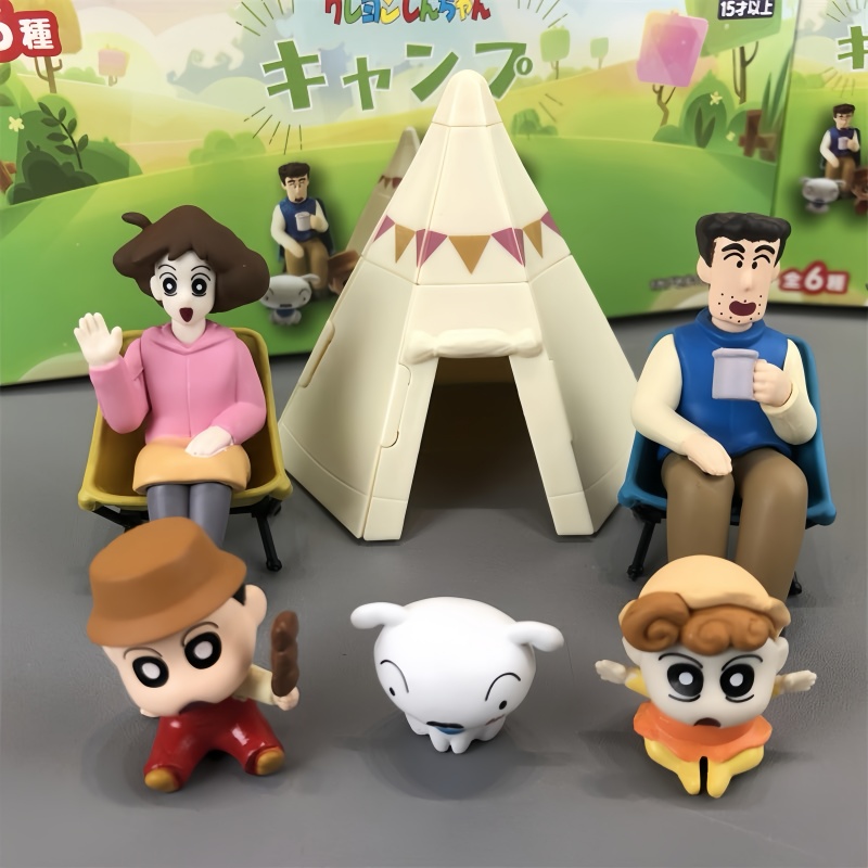 Outdoor Camping Movies - 6pcs/Set Anime Crayon Shin-Chan Q Version