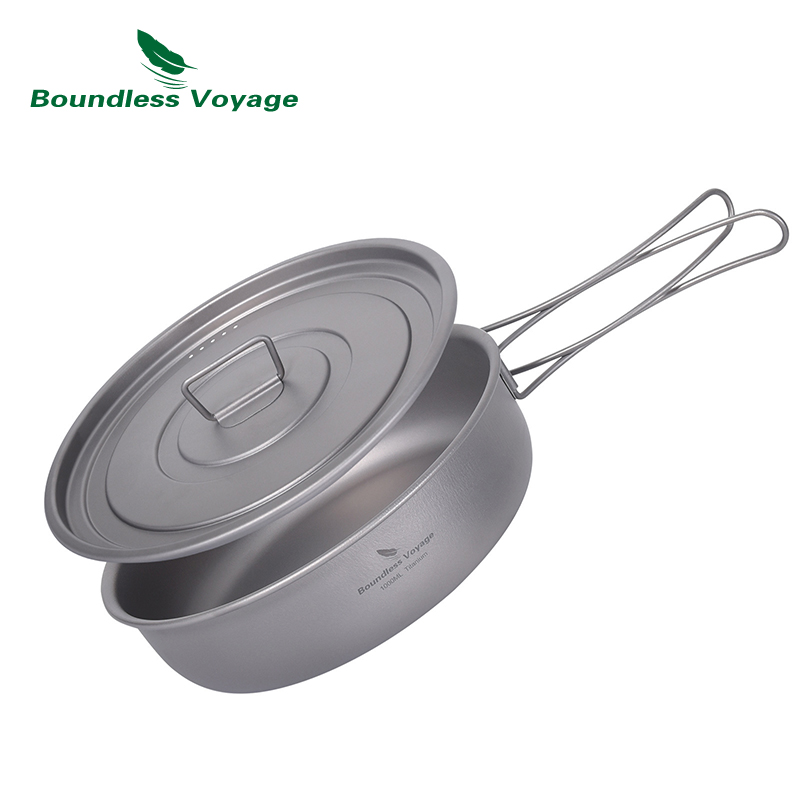Outdoor Camping Griddle - Boundless Voyage Titanium Non-stick Skillet with