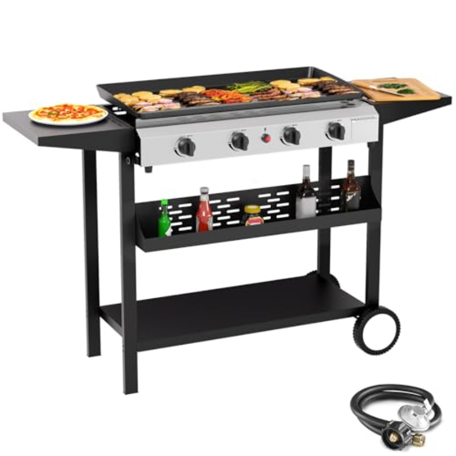 Outdoor Camping Griddle - 4 Burner Gas Griddle 30 Inch