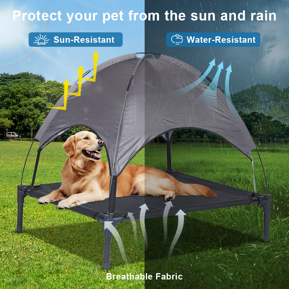 Elevated Dog Bed with Canopy P - Outdoor Camping Dog Bed ulasan dan harga