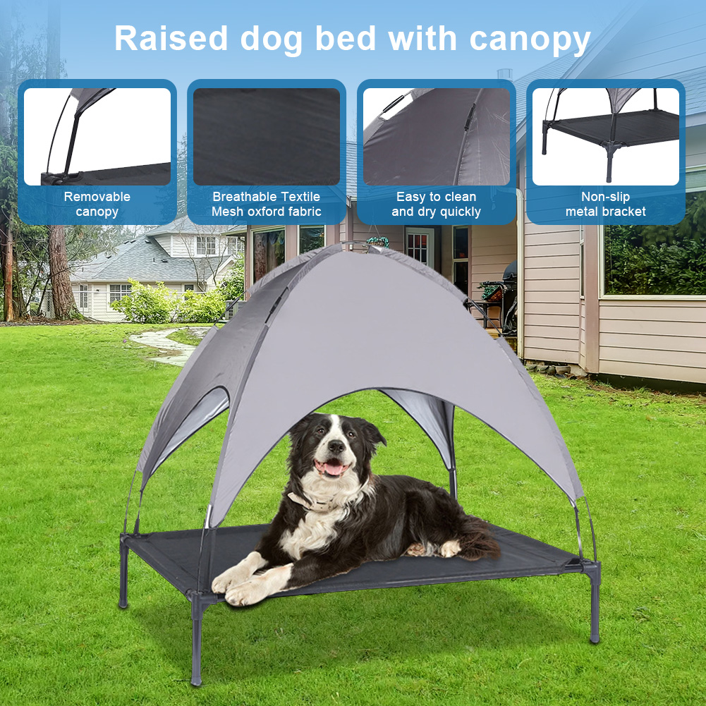 Elevated Dog Bed with Canopy P - Outdoor Camping Dog Bed ulasan dan harga