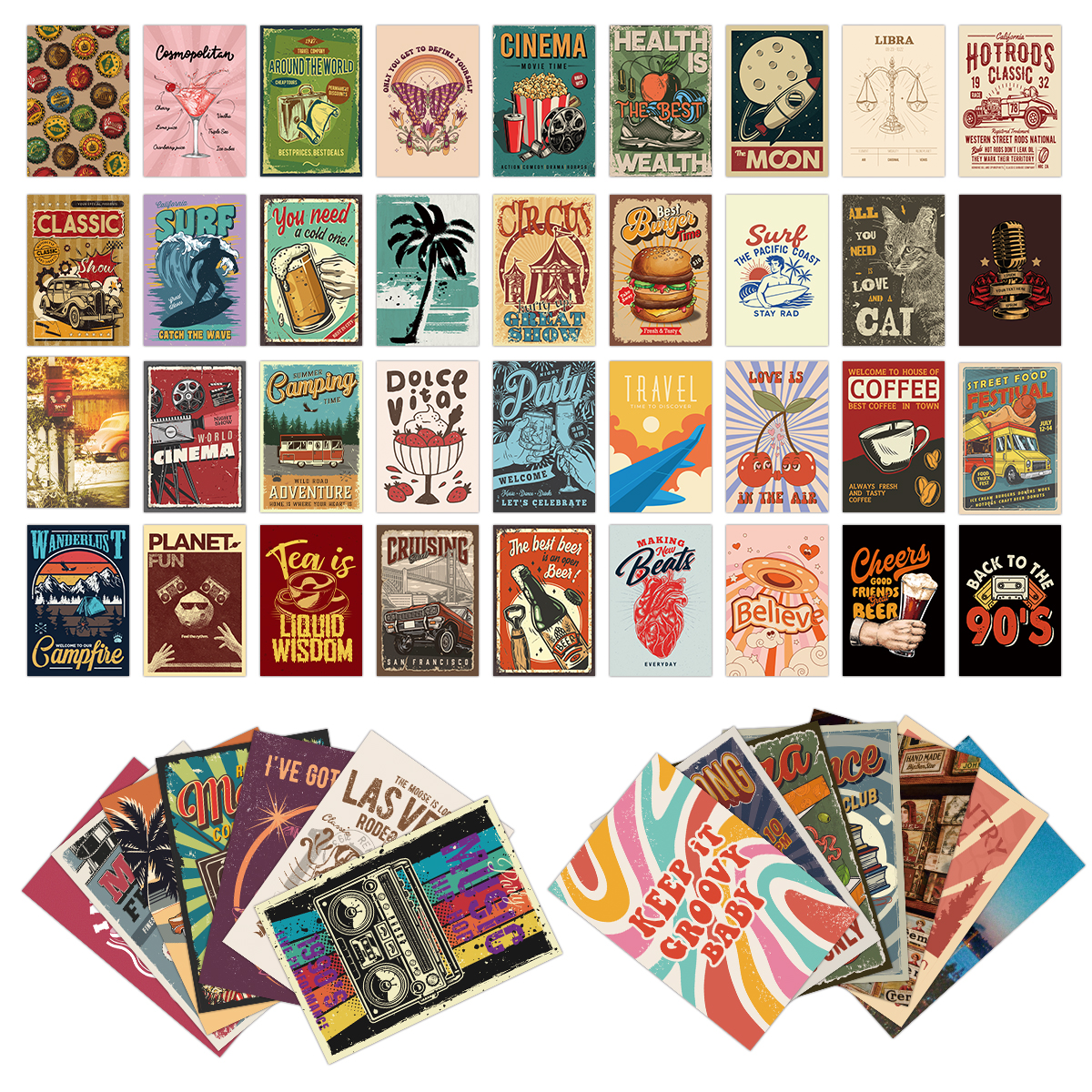 50pcs Vintage Wall Postcards W - Outdoor Camping Movies ulasan dan harga