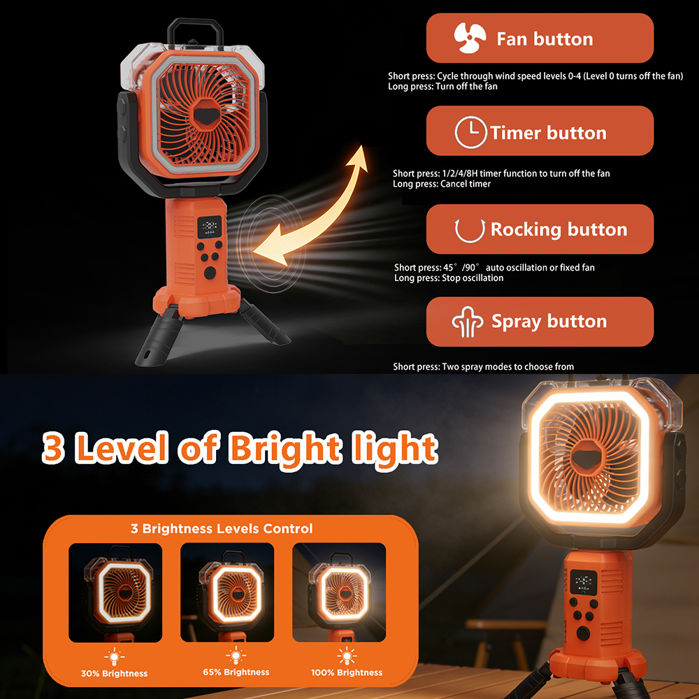 30000mAh Cooling Floor Fan wit - Outdoor Camping Ventilator ulasan dan harga