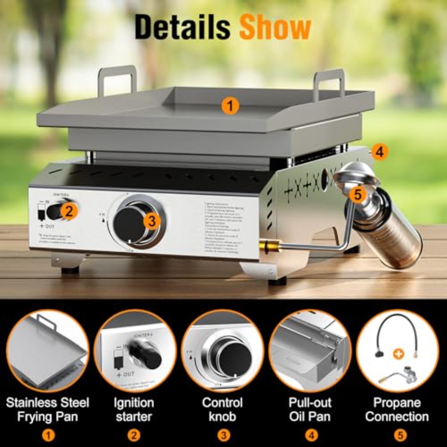 Stainless Steel Tabletop Grill - Outdoor Camping Griddle ulasan dan harga