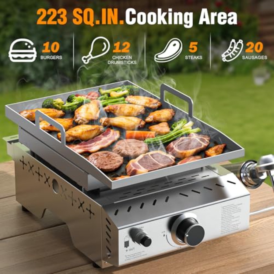 Stainless Steel Tabletop Grill - Outdoor Camping Griddle ulasan dan harga