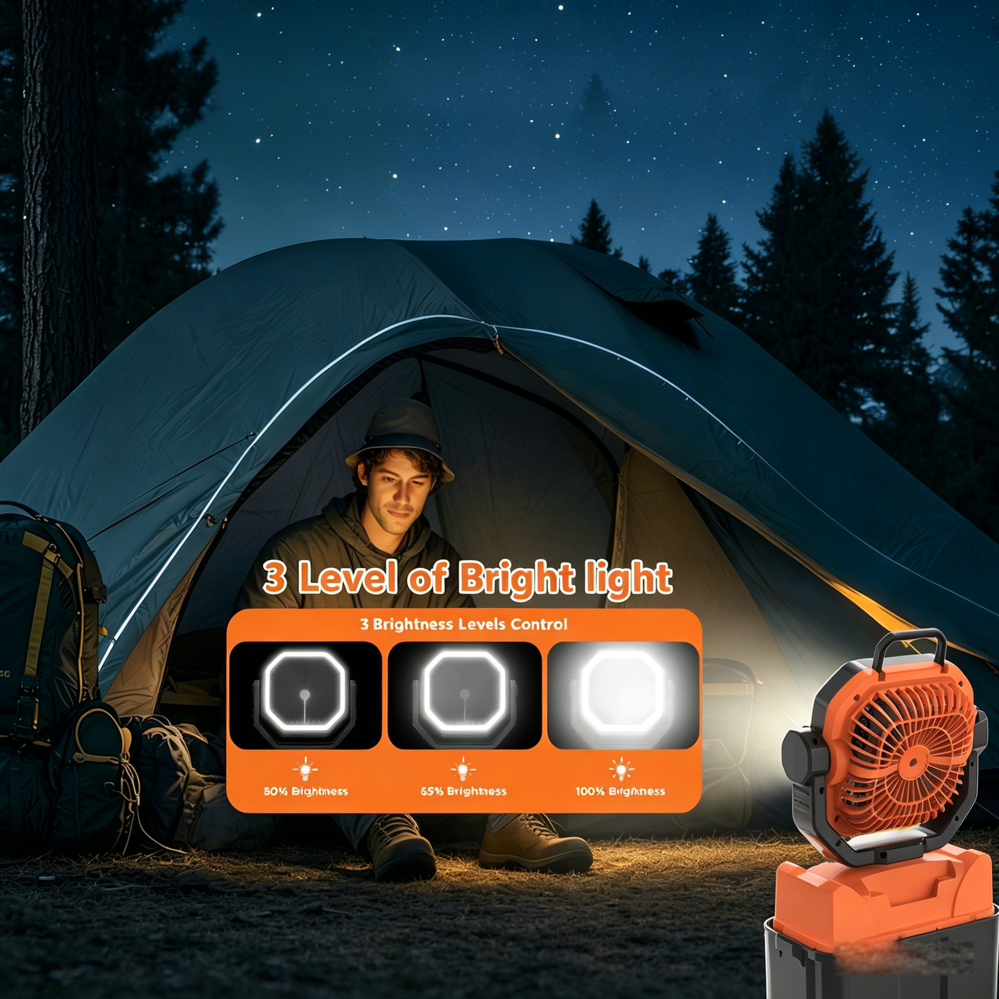 30000mAh Spray Camping Fan wit - Outdoor Camping Ventilator ulasan dan harga