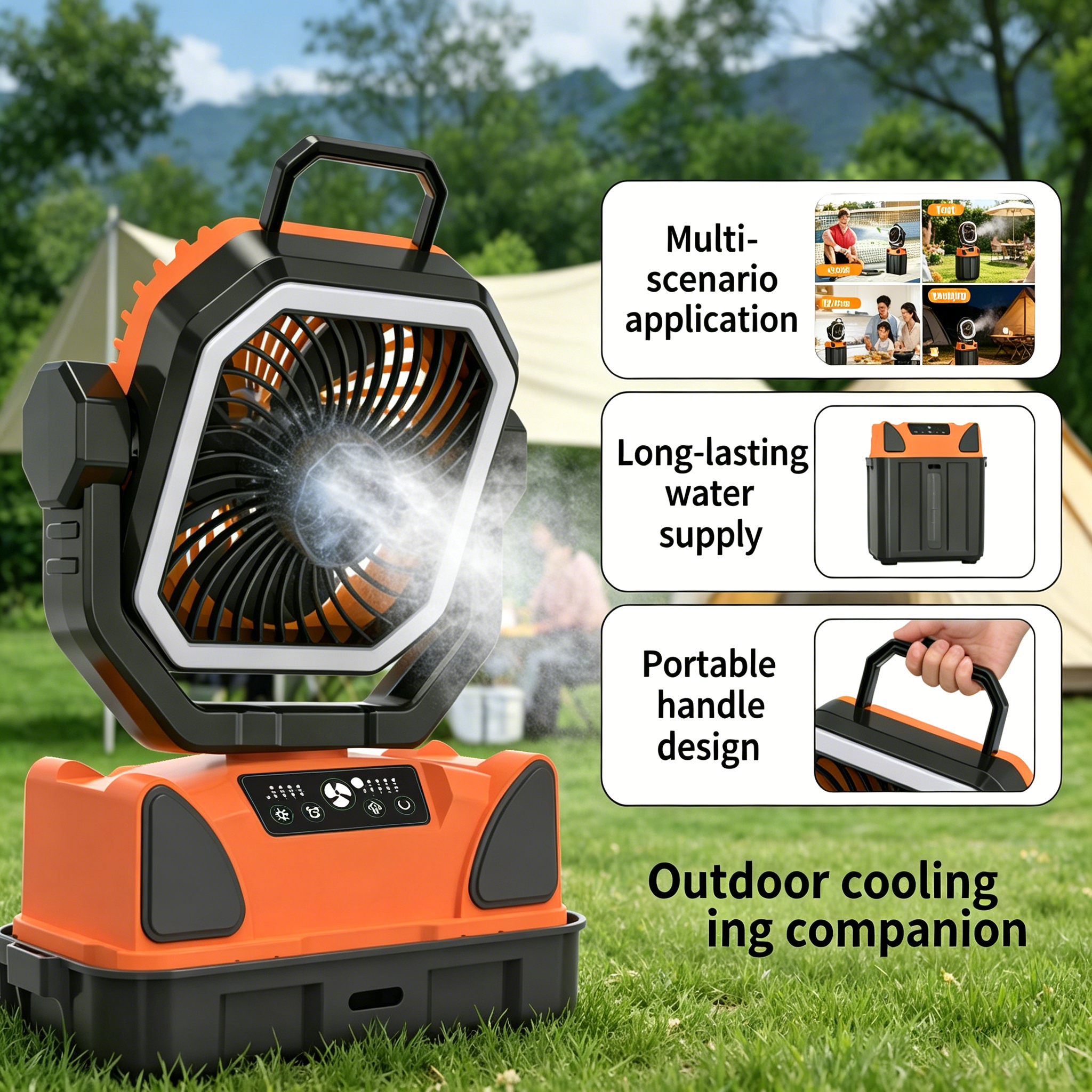 30000mAh Spray Camping Fan wit - Outdoor Camping Ventilator ulasan dan harga