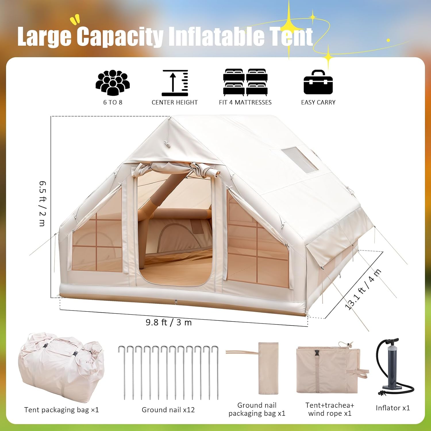 6-8 Person Inflatable Camping  - Outdoor Camping Inflatable Tent ulasan dan harga