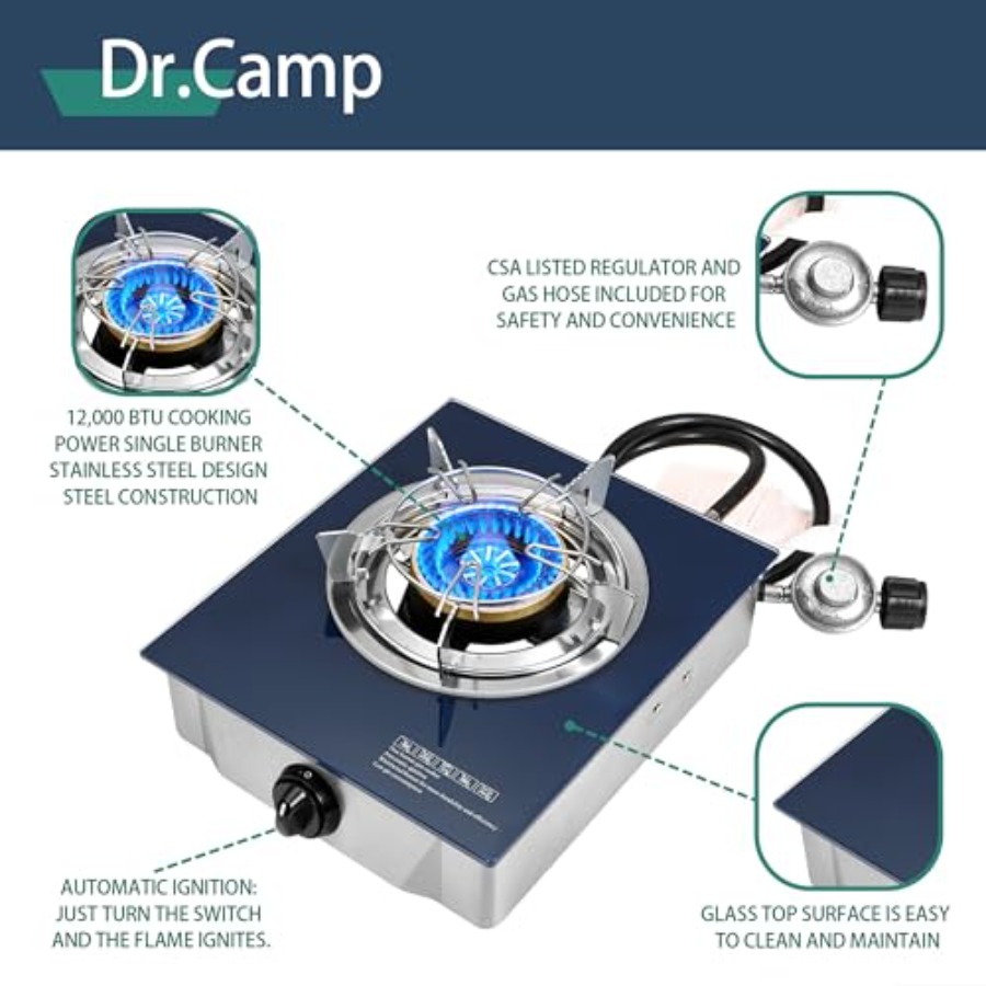 Propane Gas Stove 12000 BTU Si - Outdoor Camping List ulasan dan harga