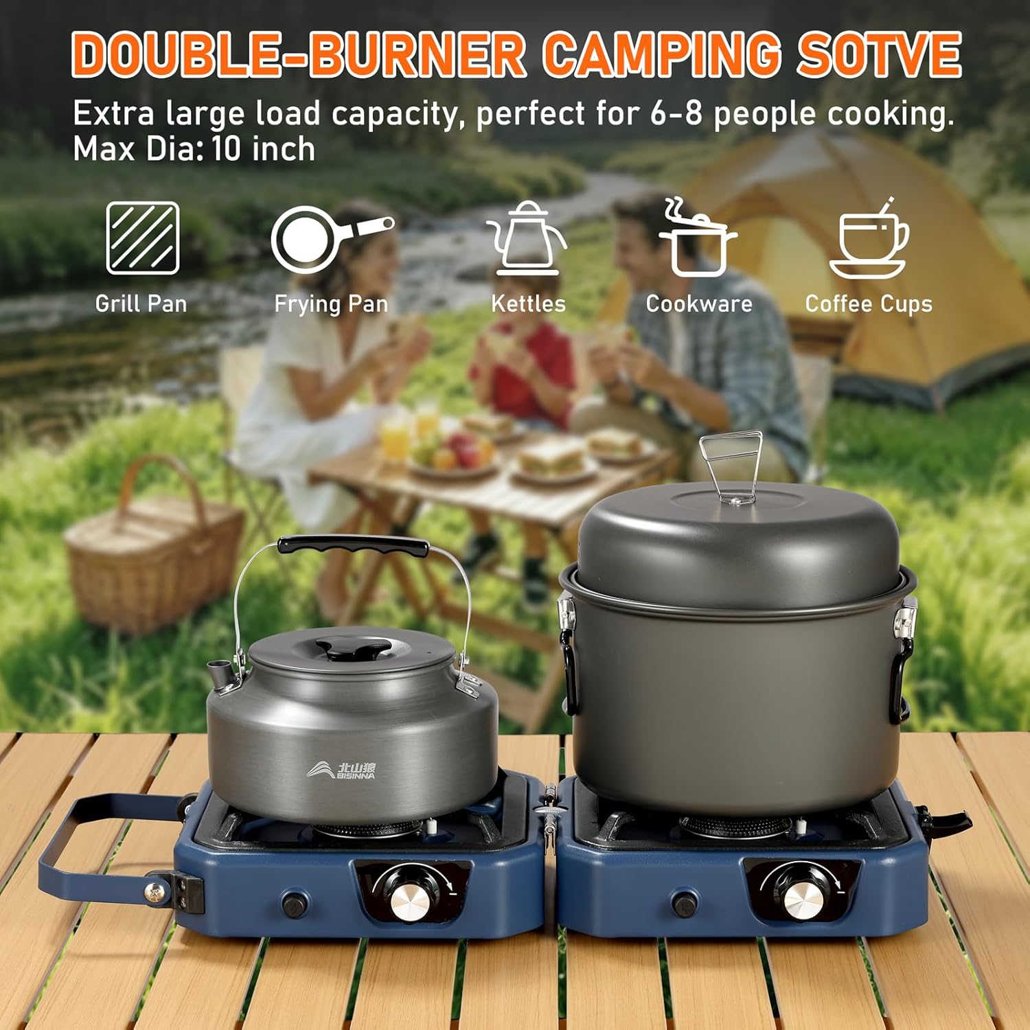 Portable 2 Burner Propane Camp - Outdoor Camping Griddle ulasan dan harga