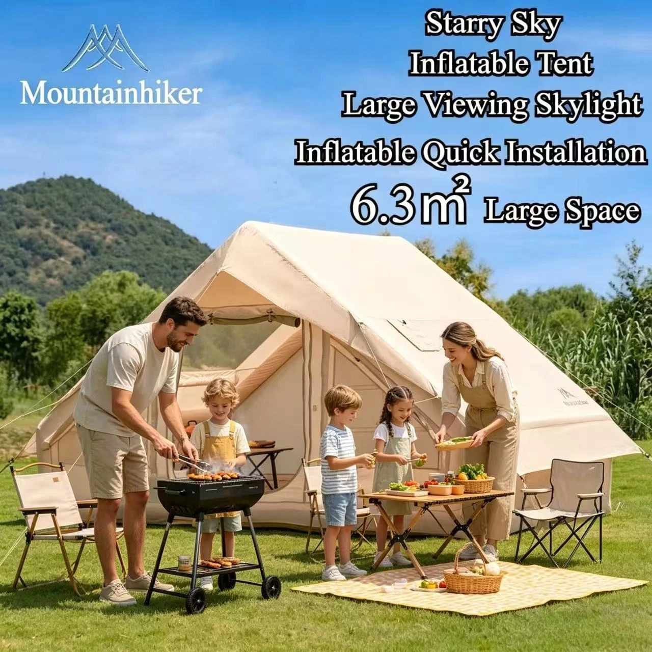MOUNTAINHIKER 6.3㎡ Extra Large - Outdoor Camping Inflatable Tent ulasan dan harga