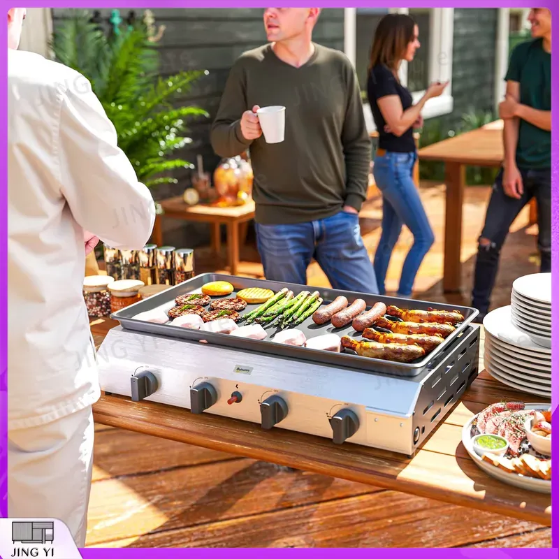 Gas Grill BBQ Grill with Non-S - Outdoor Camping Griddle ulasan dan harga