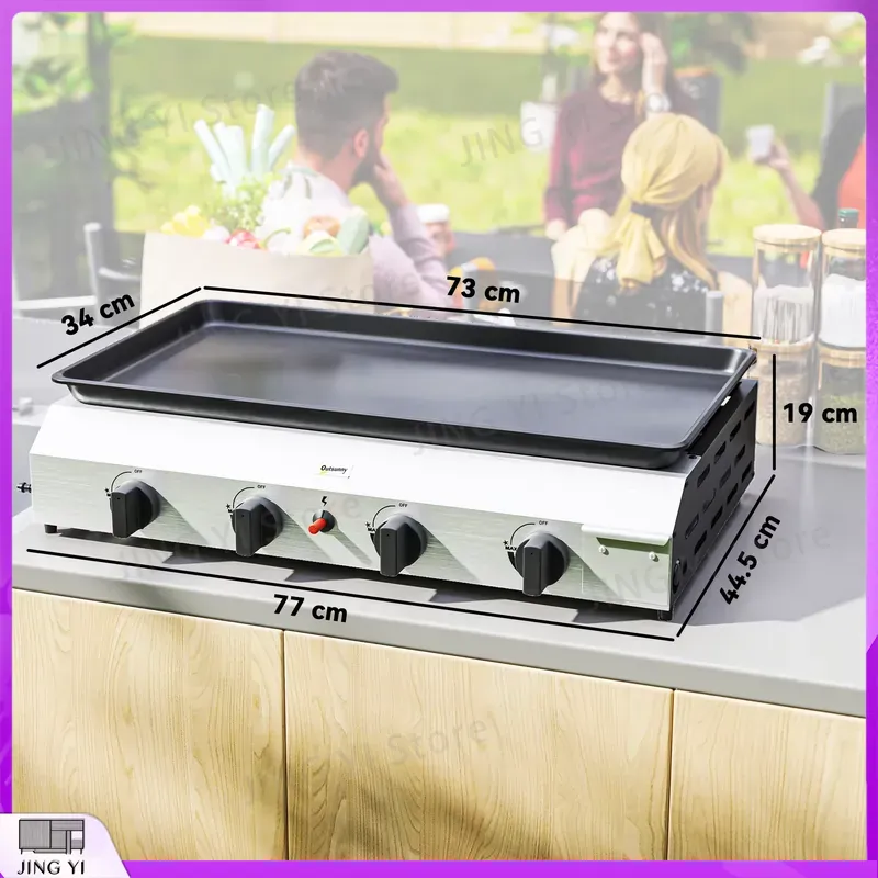 Gas Grill BBQ Grill with Non-S - Outdoor Camping Griddle ulasan dan harga