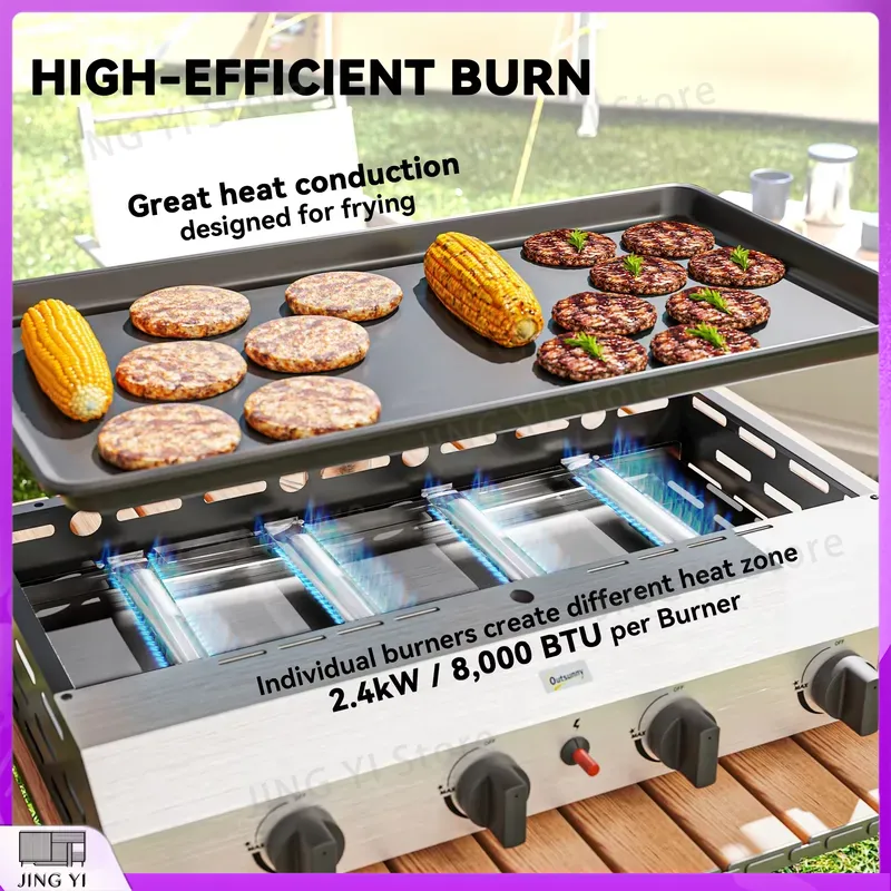 Gas Grill BBQ Grill with Non-S - Outdoor Camping Griddle ulasan dan harga