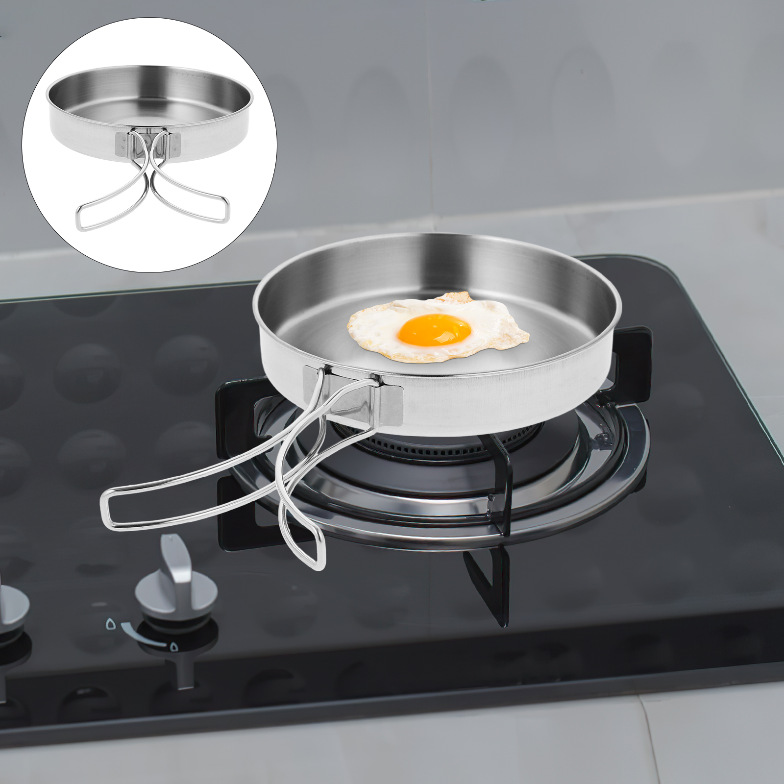 Portable Frying Pan Stainless  - Outdoor Camping Griddle ulasan dan harga