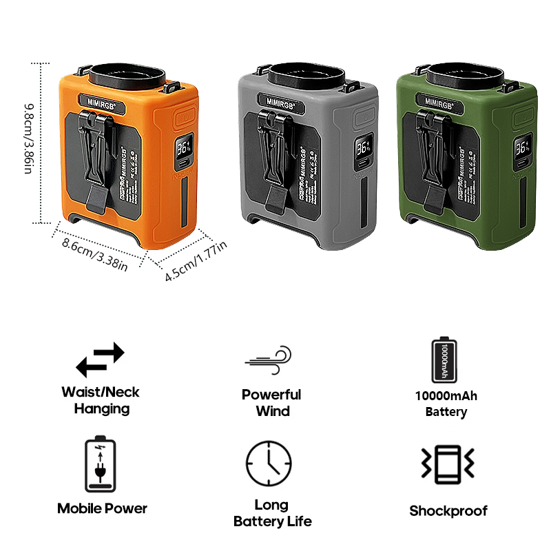 Waist Clip Fan Portable Hangin - Outdoor Camping Ventilator ulasan dan harga