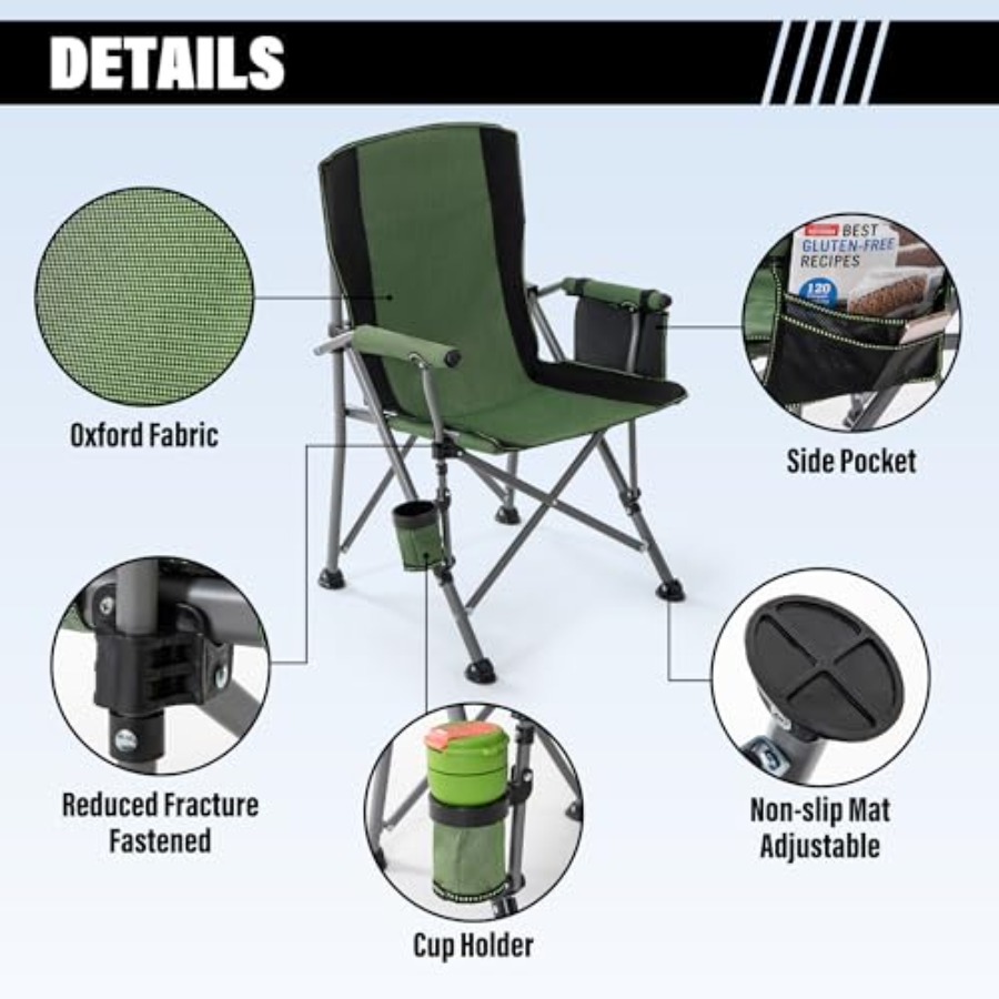 Camping Chair for Adults, Heav - Outdoor Camping Chairs Folding ulasan dan harga