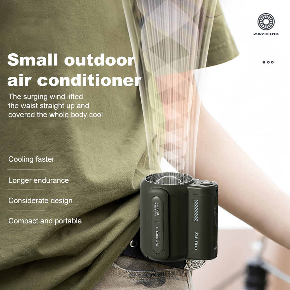 Mini Travel Wearable Waist Fan - Outdoor Camping Ventilator ulasan dan harga