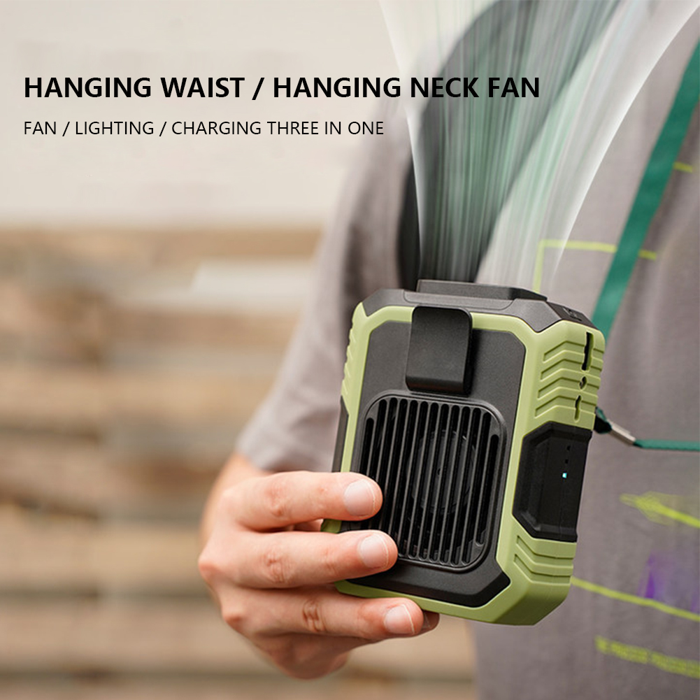 Mini Travel Wearable Waist Fan - Outdoor Camping Ventilator ulasan dan harga