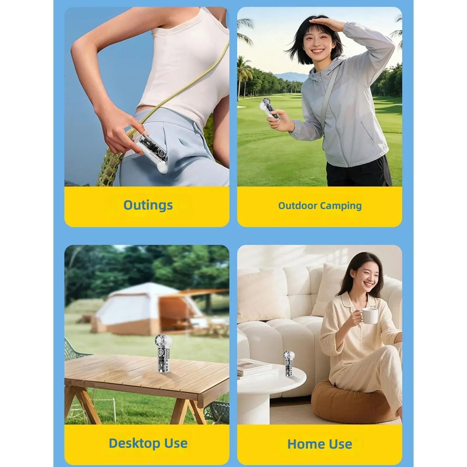 Rechargeable Mini Portable Han - Outdoor Camping Ventilator ulasan dan harga