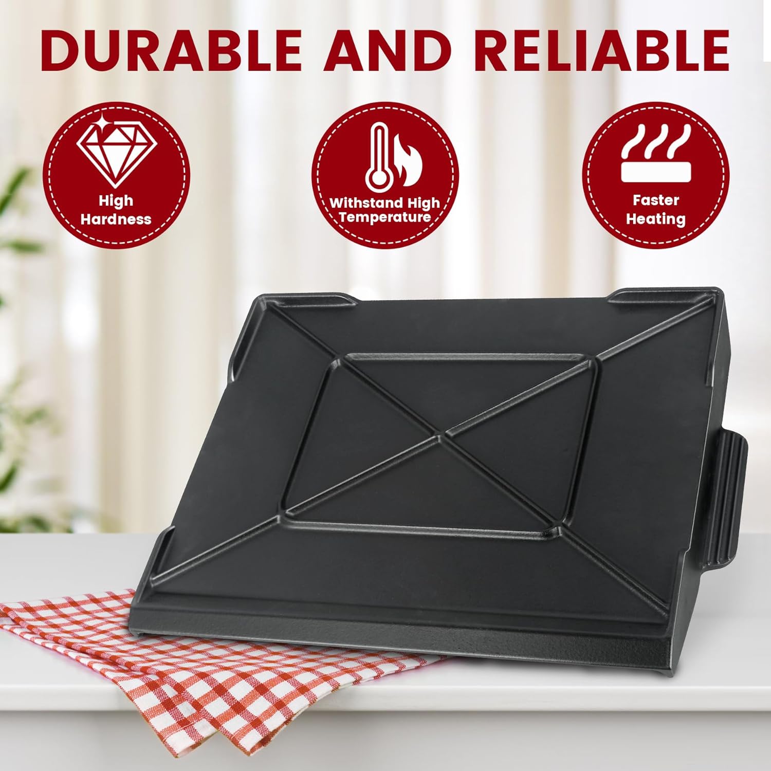 Cast Iron Griddle for Gas Gril - Outdoor Camping Griddle ulasan dan harga