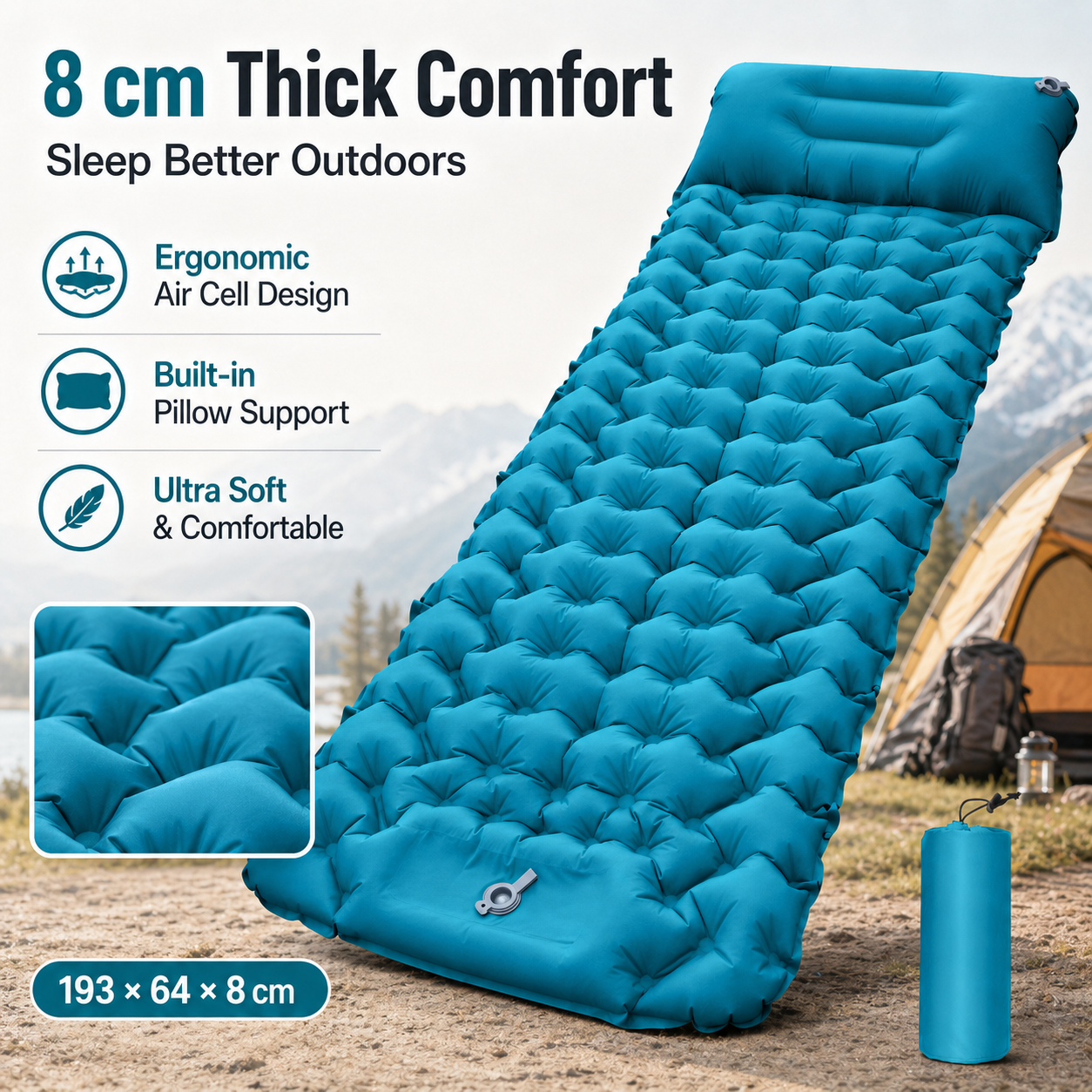 Ultralight Inflatable Camping  - Camp Pillow Compressible ulasan dan harga