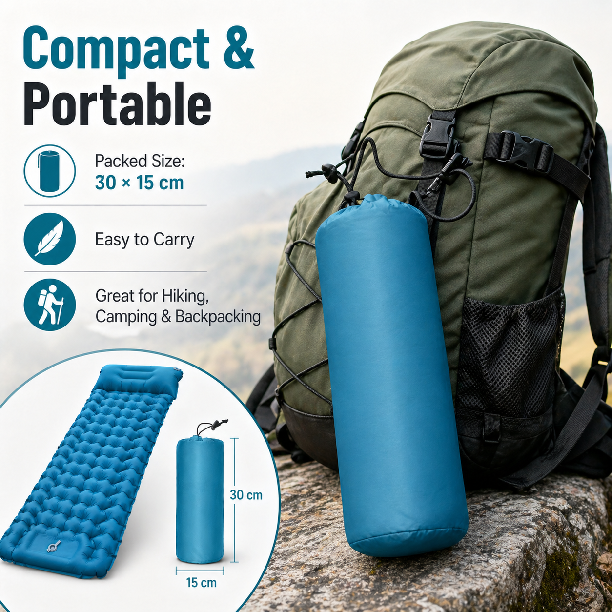 Ultralight Inflatable Camping  - Camp Pillow Compressible ulasan dan harga