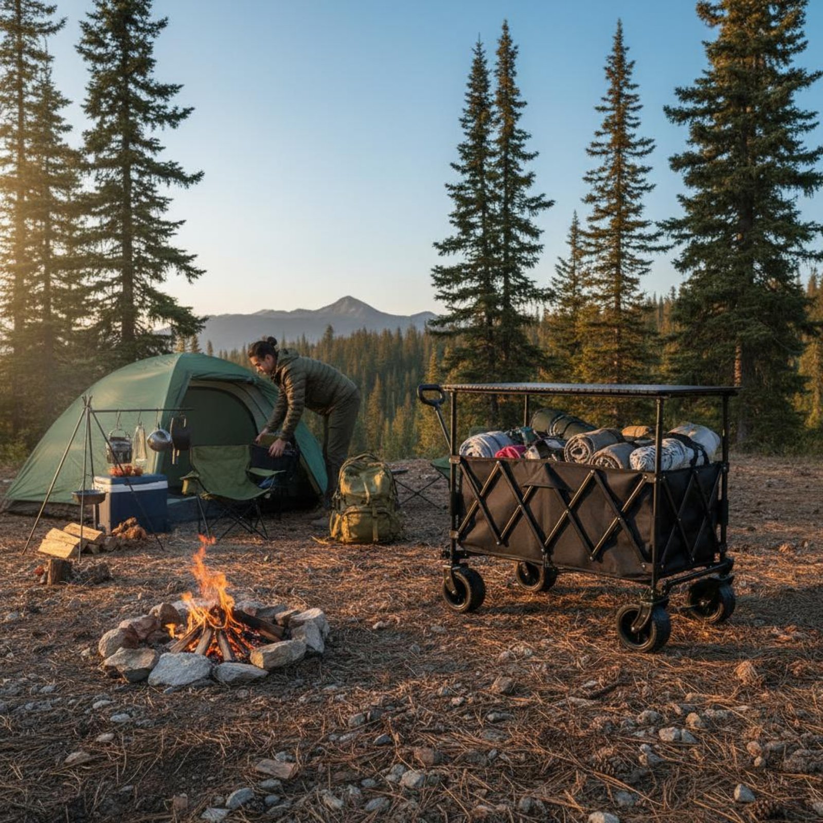 Foldable Camping Wagon Portabl - Jinli Outdoor Camping ulasan dan harga