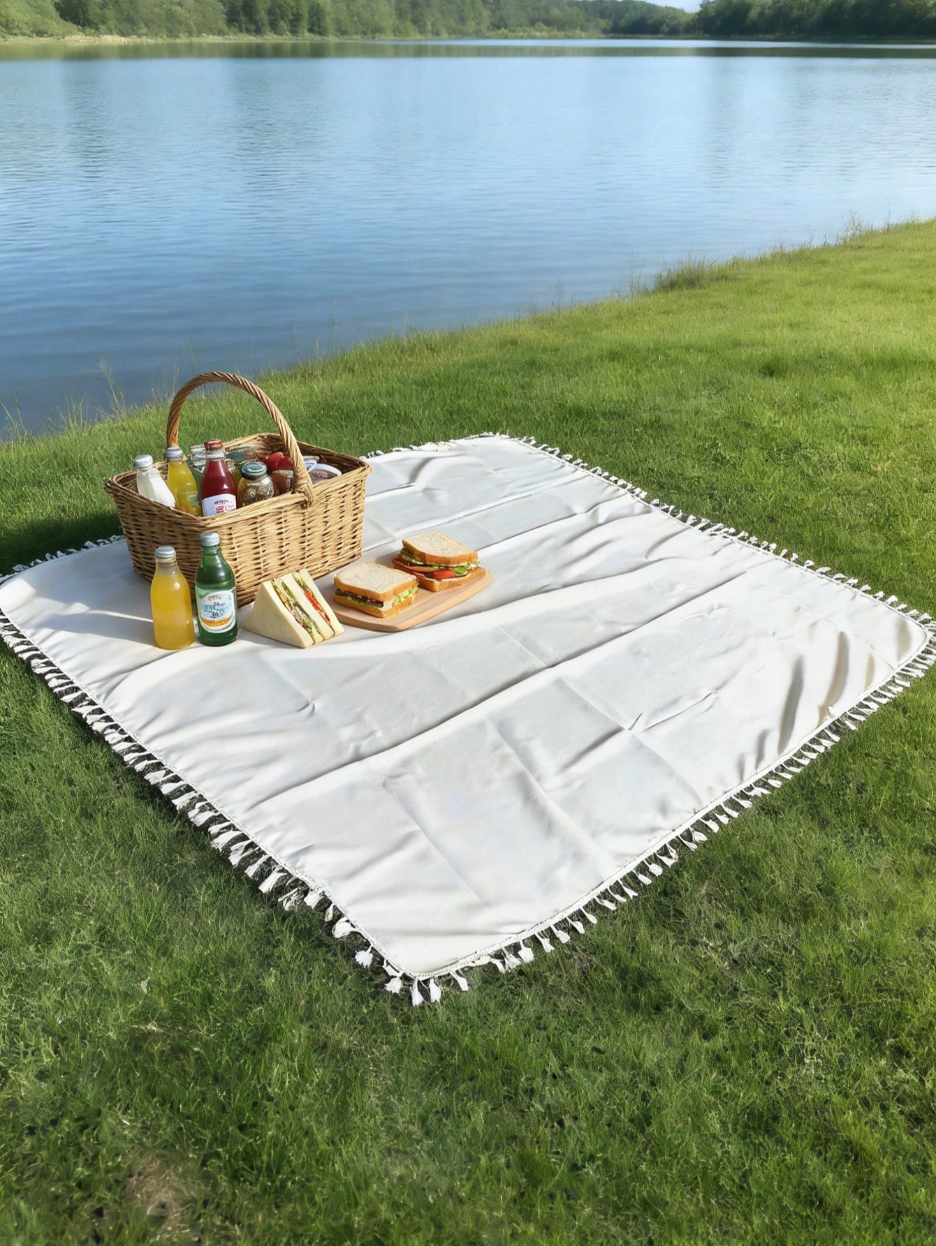 1pc Beige Minimalist Picnic Bl - Outdoor Camping Movies ulasan dan harga