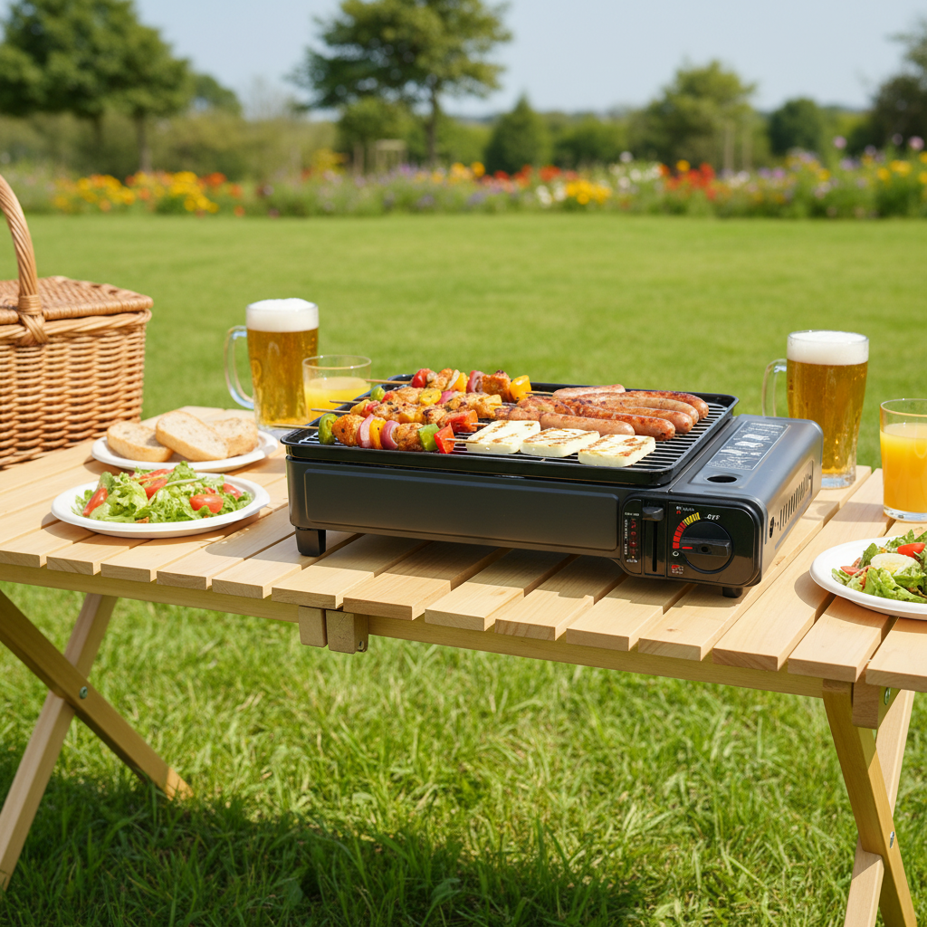 Portable Butane Gas Grill Stov - Outdoor Camping Griddle ulasan dan harga
